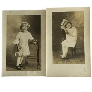 Antique RPPC Postcard Portraits Erma Edin Ephemera EW Pyoer & Stalley Studios